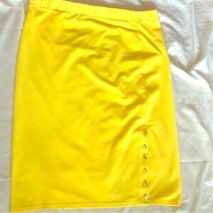 Bodycon bright yellow pencil skirt 2x